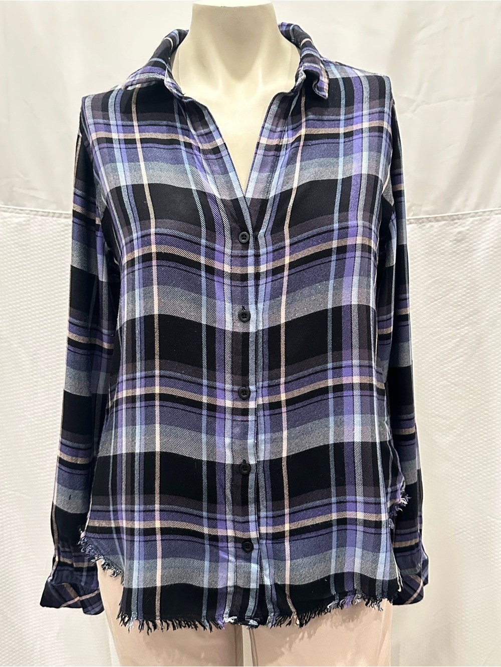 Anthropologie Cloth & Stone Plaid Button-Down Shirt